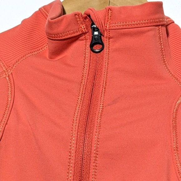Lululemon Race With Grace 1/2 Zip II Top Jacket Atomic Red Coral Orange Size 4 - Picture 7 of 15